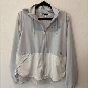 UCLA Bruins College Women's Gray Windbreaker Jacket With Hood